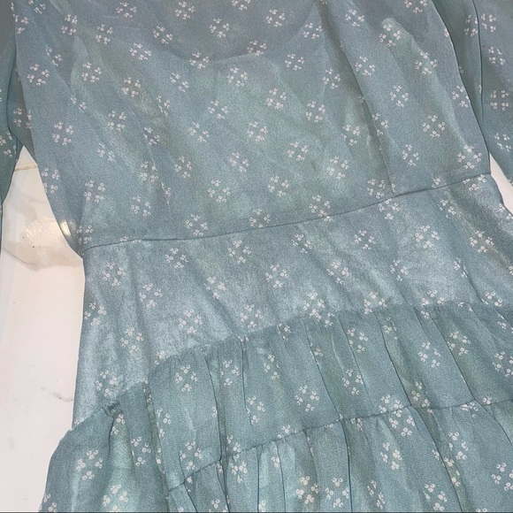 Free people Teal Blue peasant Dress - Picture 2 of 8